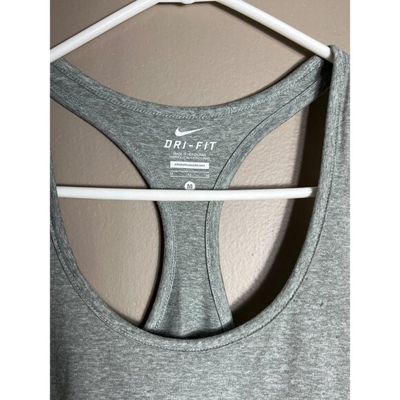 Nike Dri-Fit Tank Top Gray Athletic Activewear Fitness Racerback Gym Womens M - Picture 4 of 8